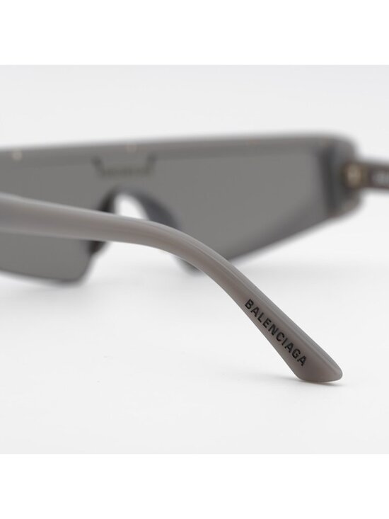 Balenciaga BB0003S 011 Sunglasses Grey Shield Frame, Silver Mirror Lenses main image 7